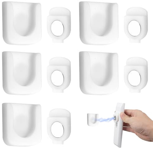 Juego de 5 Soporte Mando Pareda Distancia, Soporte Magnético de Pared para Mando a Distancia, Sin Agujeros de Perforación, Diseño Innovador de Ranura para el Hogar, Escuela, Oficina (Blanco)