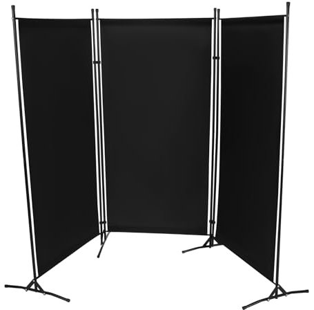 Raumteiler, 3 Teilig Klappbar Freistehend Trennwand Paravent, Balkon Sichtschutz Stellwand mit 360° Gefaltet, für Wohnzimmer, Schlafzimmer, Büro, Garten, 260 x 180 cm (Grau)