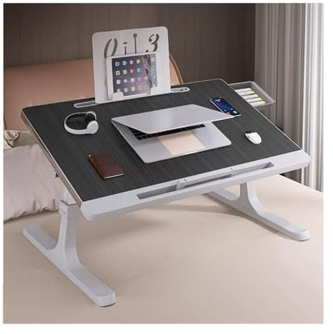 HBOOMOEM Laptoptisch，Betttisch，Faltbare Laptoptisch，Laptop Betttisch Klappbar Tragbar，Tragbarer Lapdesk Zum，Lapdesks Mit Tassenschlitz，LaptopstäNder Zum Lesen Und Schreiben(Black)