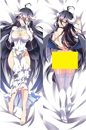 JNLIFT Anime Kissenbezug für Overlord Albedo,Anpassung Hochwertiges Full-Body Umarmungskissen Bezug,Beidseitiger Hochauflösender Seitenschläferkissen Bezug,Peachskin-120x40cm