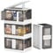 WUDLEP 3-Pack Plastic Folding Storage Box with Wheels, 88L Storage Boxes with Lids, Stackable Foldable Front Open Plastic Storage Box for House Organizing Bedroom Dorm Room