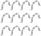 PATIKIL 75mm Rigid Pipe Strap, 12 Pcs 304 Stainless Steel Conduit Clamp 2 Hole U Bracket Pipe Clamp Tube Strap for Pipe Cable Wire Fixing, (3)