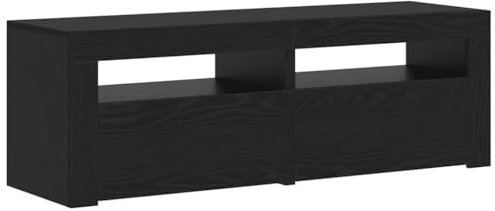 vidaXL TV-Schrank mit LED-Leuchten Schwarz Eichen-Optik 120x35x40 cm