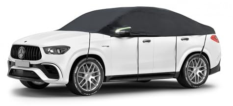 Walser Abdeckplane Auto All Weather, Abdeckplane wasserdicht, 100% wetterfeste Auto Abdeckplane, Autoabdeckung Outdoor, Auto Abdeckplane wasserdicht, Autoplane Halbgarage Größe 10 SUV/Van schwarz