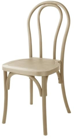 Bolero Soho Bentwood Style Resin Chairs, Natural (Pack of 4) | Commercial-grade seating brings classic bistro elegance to busy dining venues; wipes clean instantly.