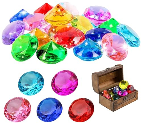 MFCGHXR Kinder Edelstein Spielzeug Set 200g – Bunte Acryl-Diamanten in Rundform – Große Größe – Farbenfroh Rot Orange Gelb Grün Blau – Deko für Feste, Lernspielzeug für Schatzsuche & Partygeschenke