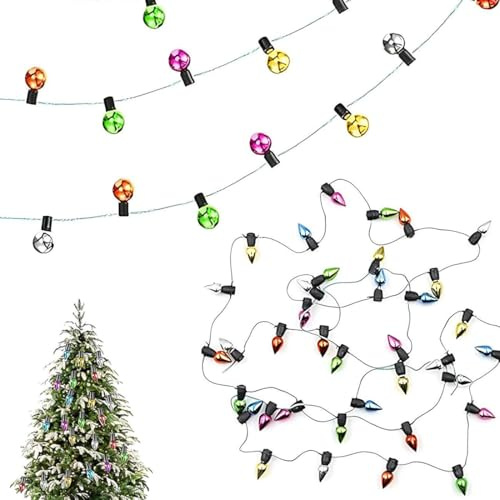 HABNI 2 Pcs Wichtel Lichterkette Miniatur Wichtel Zubehör Lichterkette Puppenhaus Zubehör Bunte Miniatur Puppenhaus Lampen Für Weihnachtsdeko Puppenhaus Möbel Kinder Geschenk Nicht Elektrifiziert