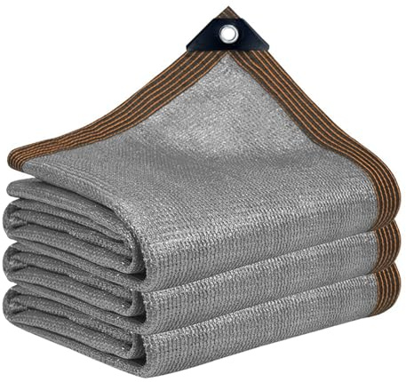 QOFLY Filet d'ombrage de jardin, 4 x 6 m, gris, filet d'ombrage, 90 % résistant aux UV, avec œillets, pour jardin, plante, serre, grange, extérieur