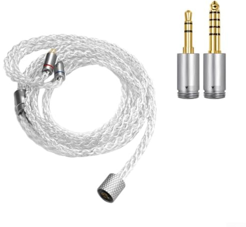 Type C Audio Cable 3.5mm Male to Male Aux Cord Silver Plated for Car Soundbar TV PC Headphones Wired Earbuds 1.2 Metre(2-in-1)
