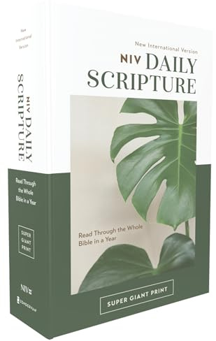 NIV, Daily Scripture, Super Giant Print, Paperback, White/Green, Comfort Print: 365 Days to Read Through the Whole Bible in a Year