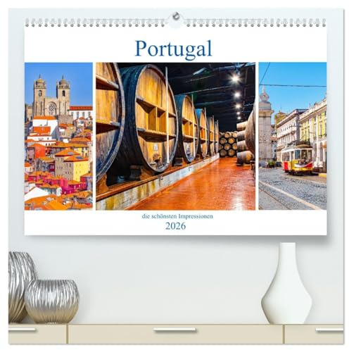 Portugal - die schönsten Impressionen (hochwertiger Premium Wandkalender 2026 DIN A2 quer), Kunstdruck in Hochglanz: Portugal ist ein traumhaftes Land ... auf der Iberischen Halbinsel. (CALVENDO Orte)