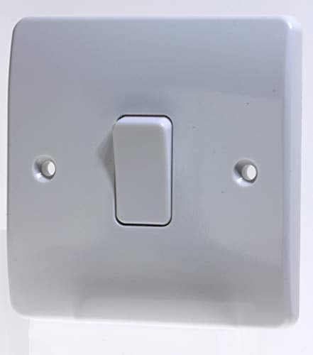 MK Electric 10 A Logic Plus 1 Gang SP 1 Way Flush Plate Switch, Thermoset, White