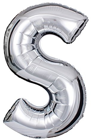 ballonfritz® Ballon Buchstabe S in SILBER - XXL 40/102cm - Folienballons für Luft oder Helium als Geburtstag, Jubiläum, Hochzeit oder Abschluss Geschenk, Party Dekoration oder Überraschung
