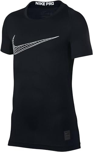 Nike Boys Pro Short Sleeve Top - Black/White, X-Small