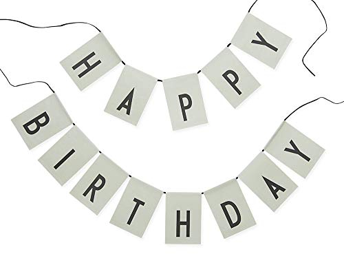 Design Letters Flaggen, Happy Birthday/Surprise Party Wende Wimpelkette-wiederverwendbar (Grün)