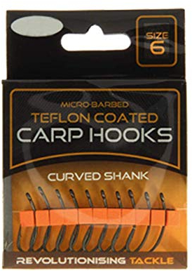 G8DS® Curved Shank Haken Größe 6 Teflon Beschichtet Micro Wiederhaken Angeln Karpfen Rig Boilie