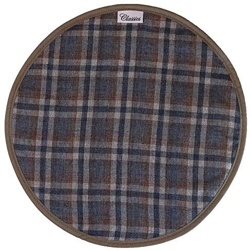 Blue, Brown, Grey Linen & Cream Toweling Hob Cover/Chefs Pad Designed for use with AGA Type Range Cookers