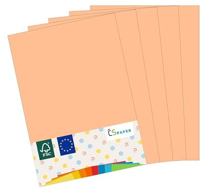 MADE IN EU 20 Blatt farbiges Papier APRICOT A4 80 g/m² CS Paper - Druckerpapier, Kopierpapier, Universalpapier zum Drucken, Basteln & Falten im Format DIN A4. Papier für den Heim- & Bürobedarf
