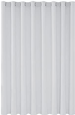 Deconovo Blickdichter Vorhang Lichtundurchlässig Ösen Gardinen Thermovorhang Schlafzimmer, 242x254 cm(HöhexBreite), Silber Grau, 1 Stück