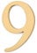 Solid Brass Door Number 9, Self Adhesive Door Plate House Numbers for Home Mailbox Address Sign, Peel & Stick