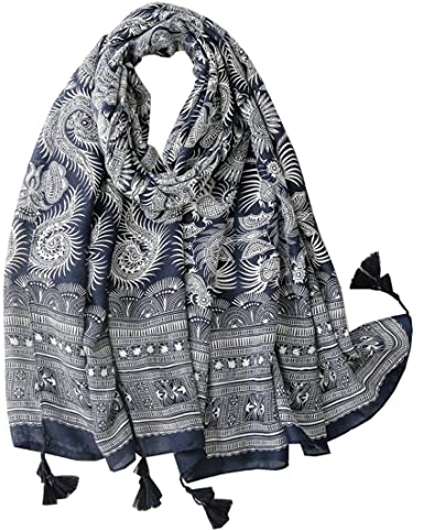 FAIRYGATE Tuch Schal Damen Blumenmuster Schal für Frauen Leichtgewicht für Herbst Winter Schals Schal Wrap 9037