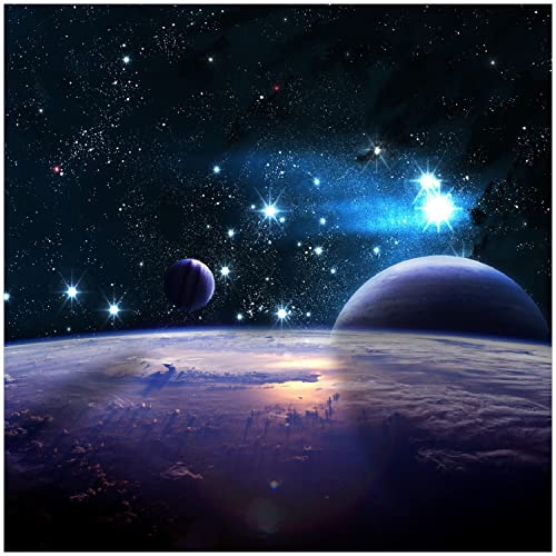 Wallario Memoboard aus Glas mit Motiv, Magnet-Tafel in 50 x 50 cm in Premium Qualität Planeten im Weltall