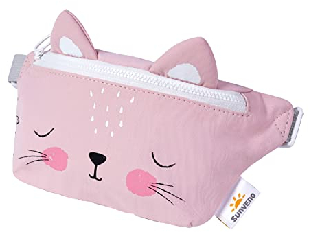SUNVENO Baby Bauchtasche, Gürteltasche, Hüfttasche für Kinder Jungen, Mädchen,Tolles Geschenk für Kleinkinder im Kindergarten (Rosa Cat)
