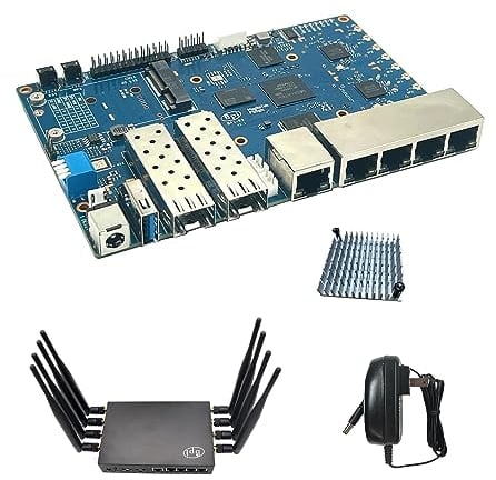 youyeetoo BPI-R3 Router-Entwicklungsboard, MediaTek MT7986 8G EMMC mit 2X SFP 2,5GbE/ 5X RJ45 GbE (Metallgehäuse-Paket)