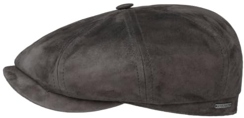 Stetson Hatteras Capretta Coppola Uomo - Made in Germany Berretti da Cappelli Invernali Berretto Piatto con Visiera, Fodera Inverno Autunno Estate Primavera Estate/Inverno