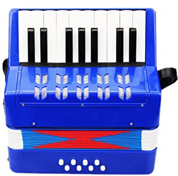 Btuty Kinder Akkordeon 17 Tasten 8 Bass Keyboard Instruments Mini Accordion Educational Musical Instrument für Anfänger Geburtstagsgeschenk
