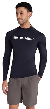 Animal Sonny Mens Logo Rash Vest - Repreve® Our Ocean™ Recycled, Quick Drying Top with UPF 50+, Chlorine & Saltwater Resistant - for Summer, Beach & Surf