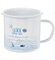 Cepewa - 56496 - Kaffeebecher, Becher, Maritim, Glück schmeckt salzig, weiß, Emaille, spülmaschinengeeignet, 9cm x 9cm, 450ml
