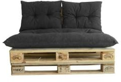 JARDIN PRIVE Set Palette Classic – Schiefer Matratze + 2 Rückenkissen