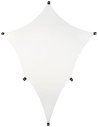 PSYWORK Schwarzlicht Segel Spandex | Dreieck Crystal Clear II Weiß | 2,10 x 1,7m | UV-aktiv | fluoreszierend | Wandtuch Wandbehang Stoff Neon Deko Party Tuch Tapestry Poster Psy Goa