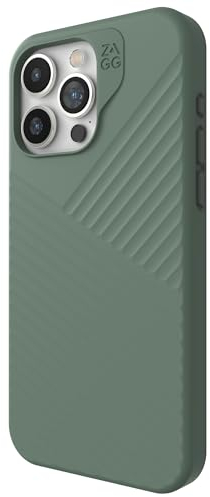 ZAGG Denali Snap iPhone 15 Pro Max Case - Drop Protection (16ft/5m), Dual Layer Textured Cell Phone Case, No-Slip Design, MagSafe Phone Case, Moss Green