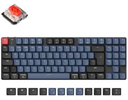Keychron K13 Pro Ultra-Slim QMK/VIA Wireless Mechanical Keyboard TKL ISO-UK-Layout with Numpad Custom Programmable RGB with Hot-swappable Low-Profile Gateron Red Switch for Mac Windows Linux