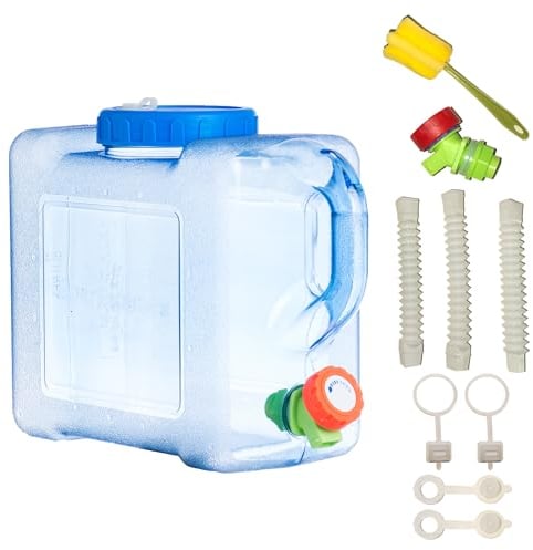 Sparkstarses Water Container, 5L Water Container with Tap, Camping Water Carrier, Plastic Water Tank for Kitchen, RV, Van, Truck, Camping, School, Hospital, Outdoor, Garden (5L)