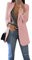 OMZIN Frauen Blazer Offene Front 3/4 Ärmel Geraffte Strickjacke Arbeit Büro Anzug Jacke Langarm Herbst Blazer Anzugjacke Rosa M