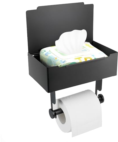 BEILEQI Toilettenpapierhalter mit Ablage, spülbarer Tücherspender passend für die Aufbewahrung von Feuchttüchern im Badezimmer, halten Sie Ihre Tücher versteckt, SUS304