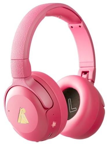 POGS Drahtloser Bluetooth Over-Ear Noise Cancelling-Kopfhörer | The Turtle | Faltbarer robuster Kopfhörer | Lautstärkebegrenzung 85 dB, Mikrofon | Kabellose Musik-Sharing-Funktion (rRosa)