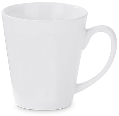 Konische Keramiktasse LATTE 12oz | für die Sublimation geeignet | unbedruckt Fototasse Tasse, Becher in PREMIUM-QUALITÄT 12 Stück
