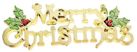 TOPBATHY Christmas Tree Decorations Gold Letter Hanging Pendants Xmas Party Ornaments for Tree Festival Decor