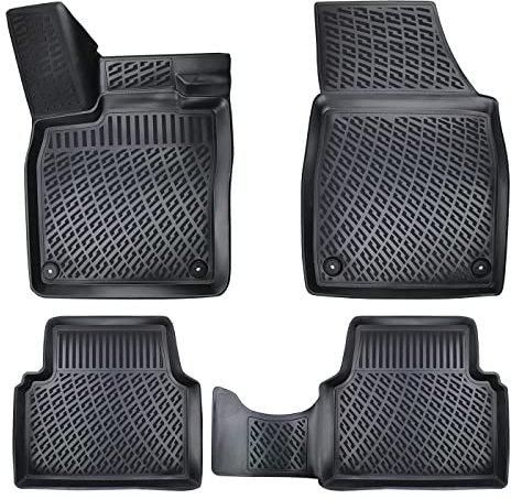 fussmattenprofi.com 3D Gummimatten Set für VW ID4 (ID.4) Baujahr ab 2020 | Extra Hoher 5cm Rand Allwetter Auto Fussmatten I TPE Geruchlos rutschfest Fußmatten Zubehör