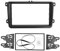KAOLALI Doppel DIN Radio Auto DVD Player Einbaurahmen Radioblende kompatibel mit Volkswagen VW Touran Caddy Seat Skoda Fabia Octavia 178 x 102mm Schwarz