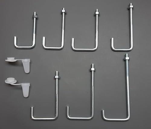 Gutta L - Haken - Rohrhaken M6, verzinkt - mit Dichtung glatt oder gewölbt - für die Montage von Licht- und Trapezplatten an Vierkantrohre - NP- und U-Profile (10, 125 x 42 glatt)