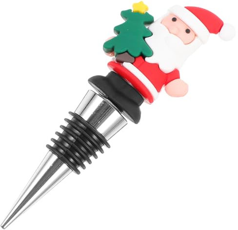 COLLBATH 1pc Christmas Wine Corks Sealing Stopper Wine Ball Stopper Cheistmas Tree Topper Beverage Bottle Stoppers Crystals Decor Wine Bottle Sealing Plug Xmas Bottle Stopper Red Zinc Alloy