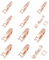 SUPERFINDINGS 24Pcs 2 Styles Brass Fold Over Clasps Rose Gold Necklace Bracelet Extenders 15-16.5mm in Length Foldover Extension Clasp Jewelry Clasps for DIY Jewelry Making