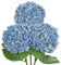 Arborus 3PCS Artificial Hydrangea Flowers 26.3 Long Stem Blue Hydrangea Artificial Flowers Realistic Faux Hydrangeas with 6.6 Large Bloom Fake Silk Flower for Home Wedding Table Centerpiece Decor