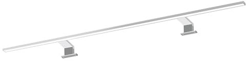 kalb | Spectraline LED Badezimmerleuchte 120cm IP44 Spiegelleuchte 18W feuchtraumgeeignet 230V direkt anschließbar 3-in-1 Montage für Spiegel Spiegelschrank Wandmontage (Silbergrau - warmweiß)