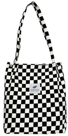 Damen Handtasche Kord Shopper Cord Tote Bag Groß Damen Bag Tasche Alltag Beutel BAG01-black
